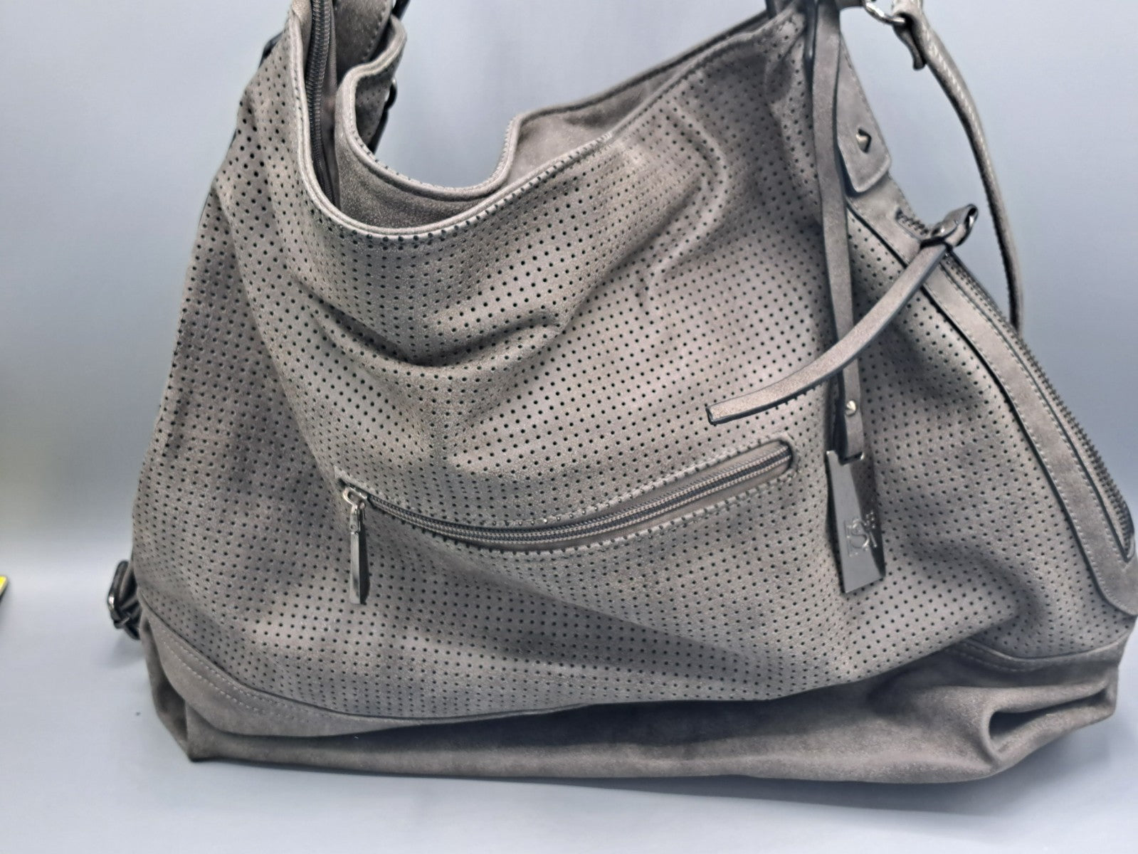 Damen Handtasche Leder, Olive, 38x37 Reißverschluss